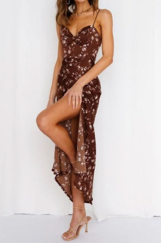 Satin Floral Maxi dress