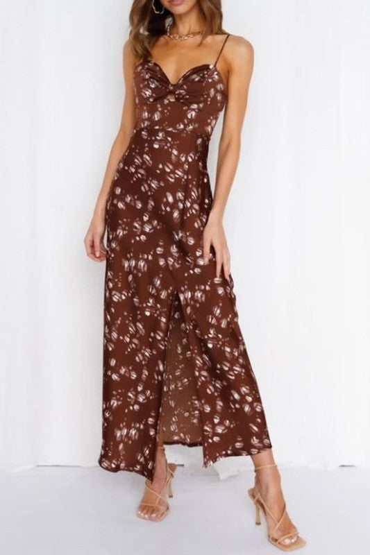 Satin Floral Maxi dress