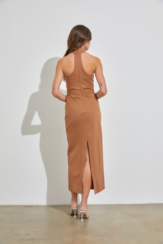 Open Mock Neck Dress