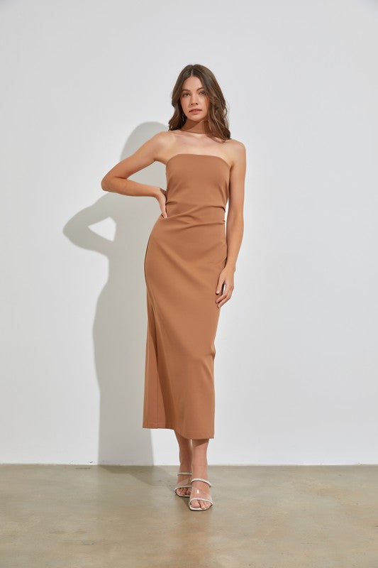 Open Mock Neck Dress