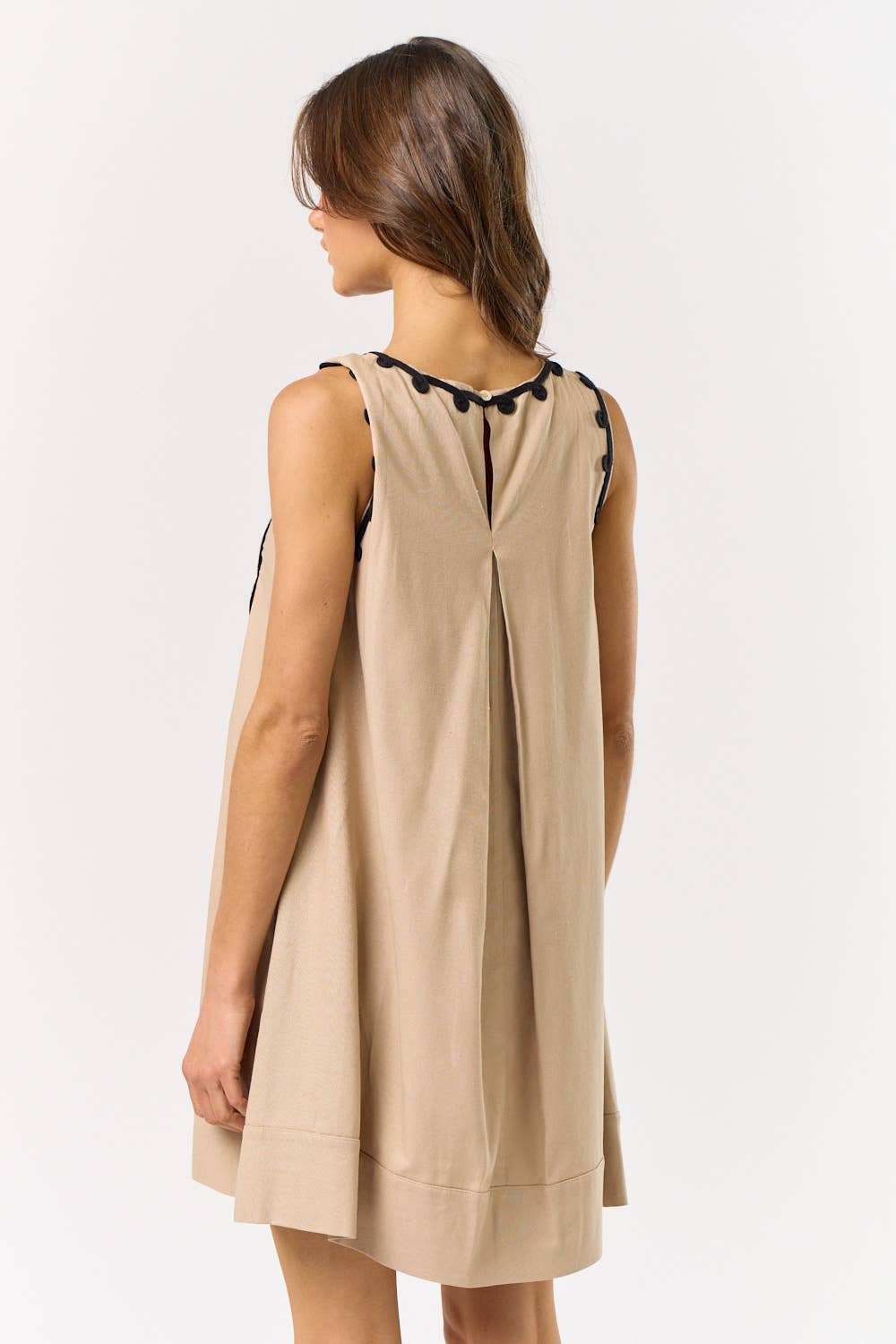 Boat Neck Embroidered Shift Dress