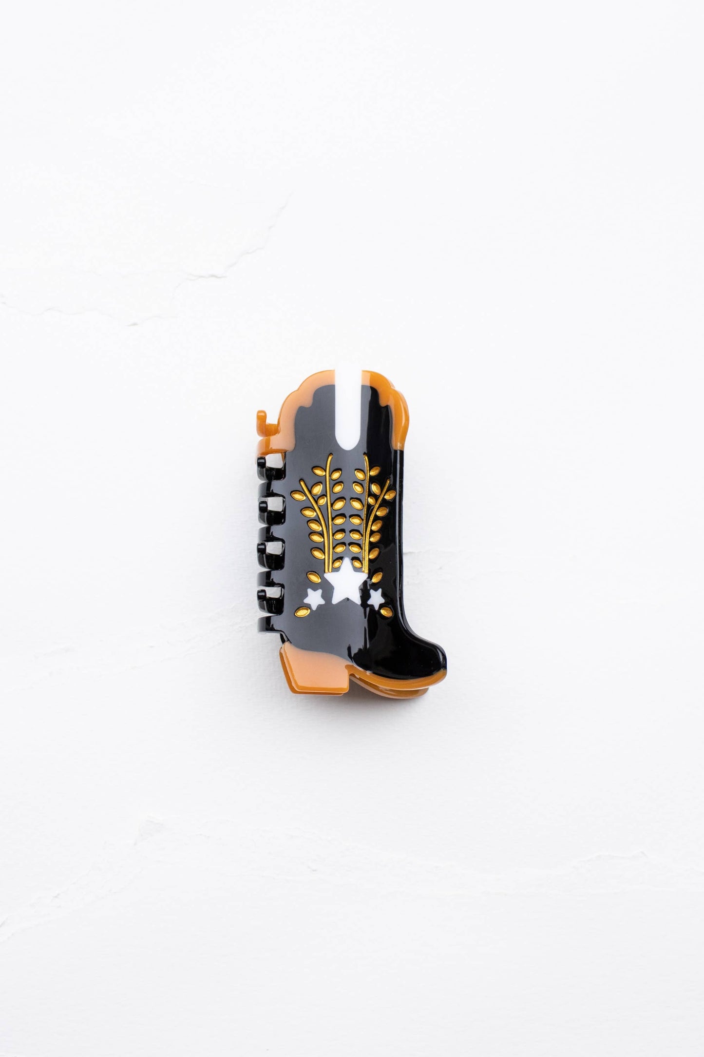 Eco Shooting Star Cowboy Boots Hair Claw Clip - Black