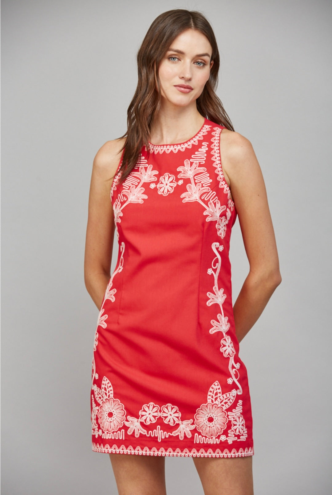 Amaya Linen Embroidered Dress
