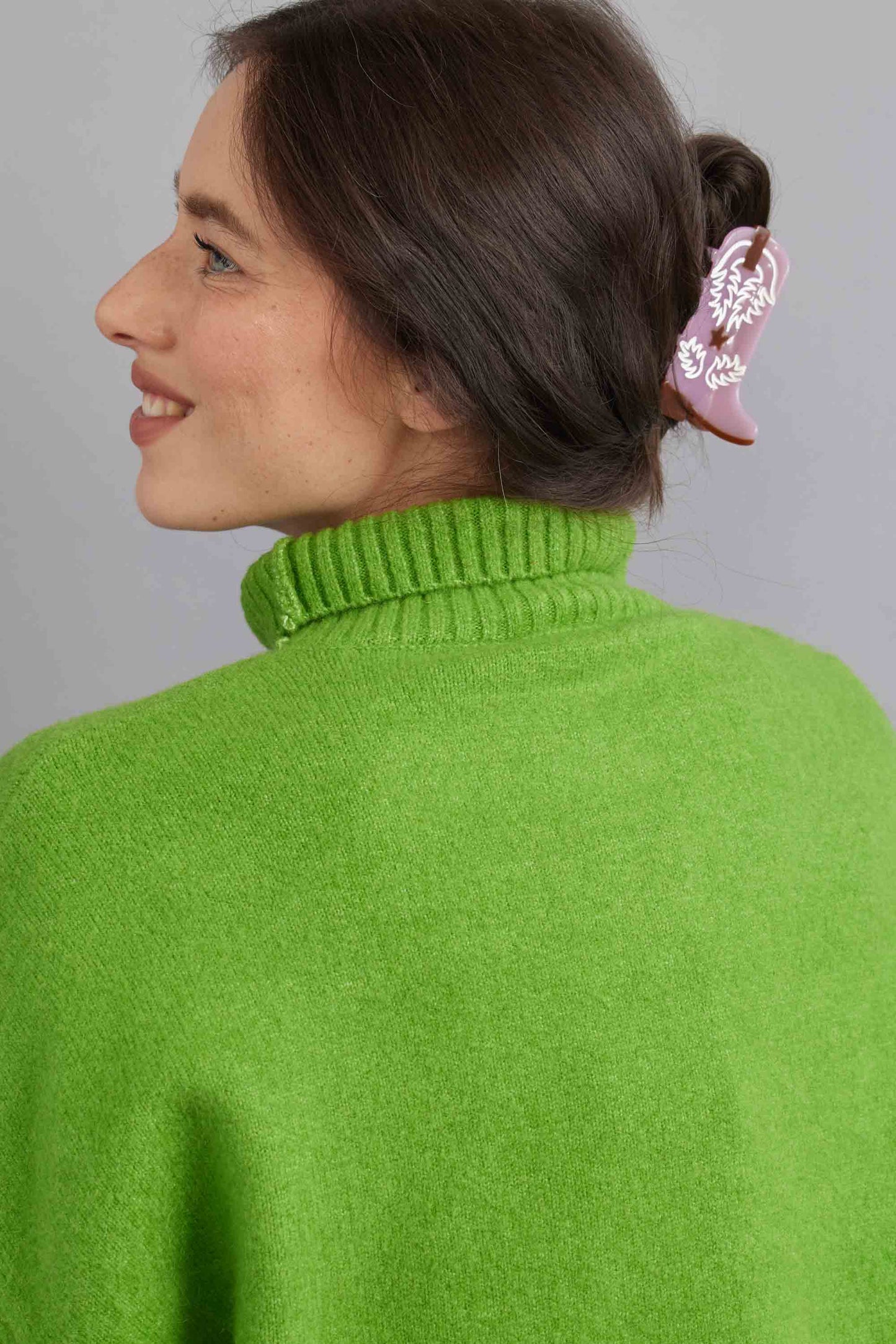 Eco Western Cowboy Boots Hair Claw Clip - Mauve