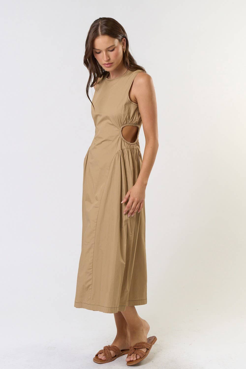 Side Cutout Midi Dress