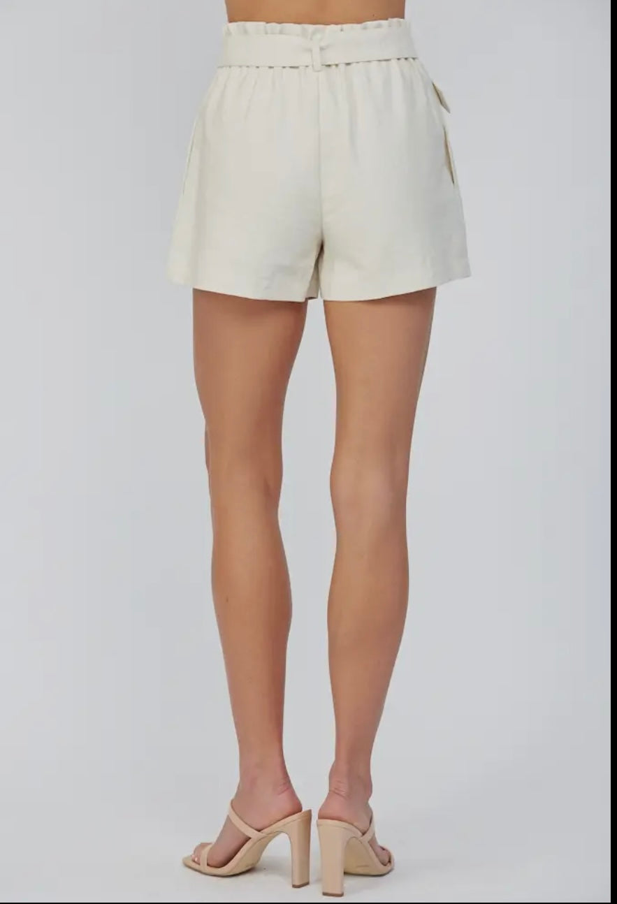 Linen Belted Shorts