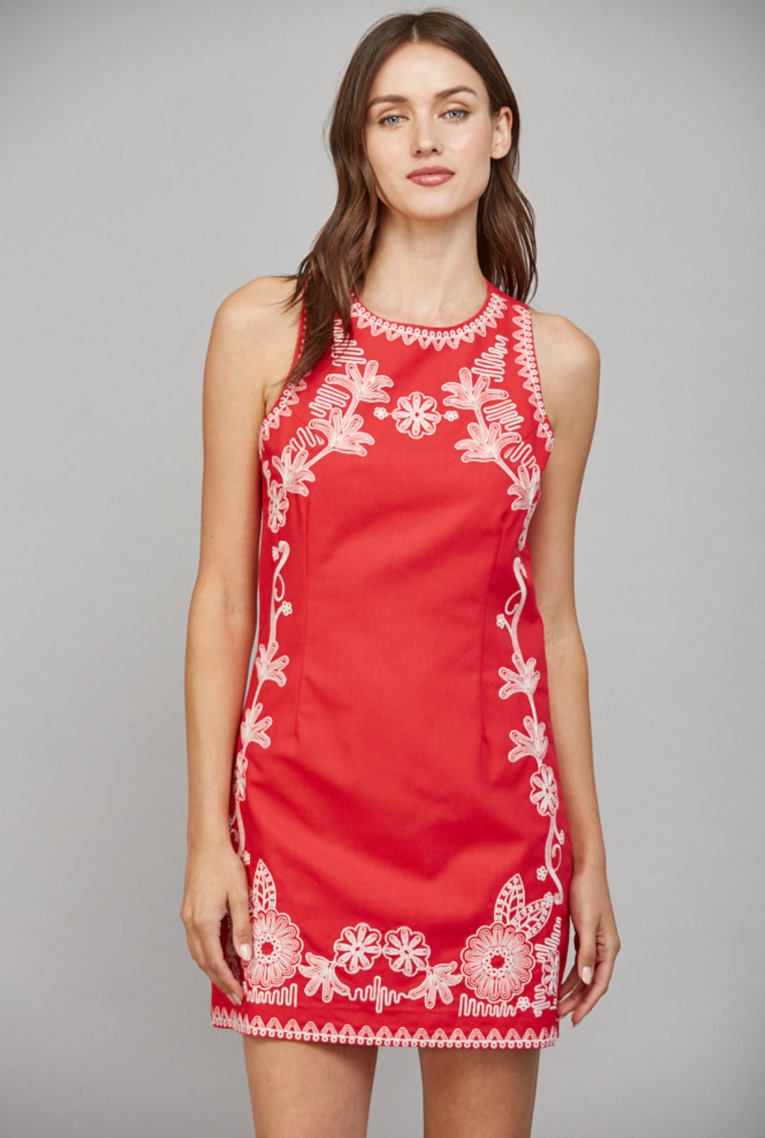 Amaya Linen Embroidered Dress
