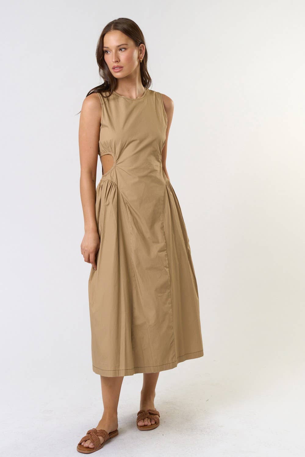 Side Cutout Midi Dress