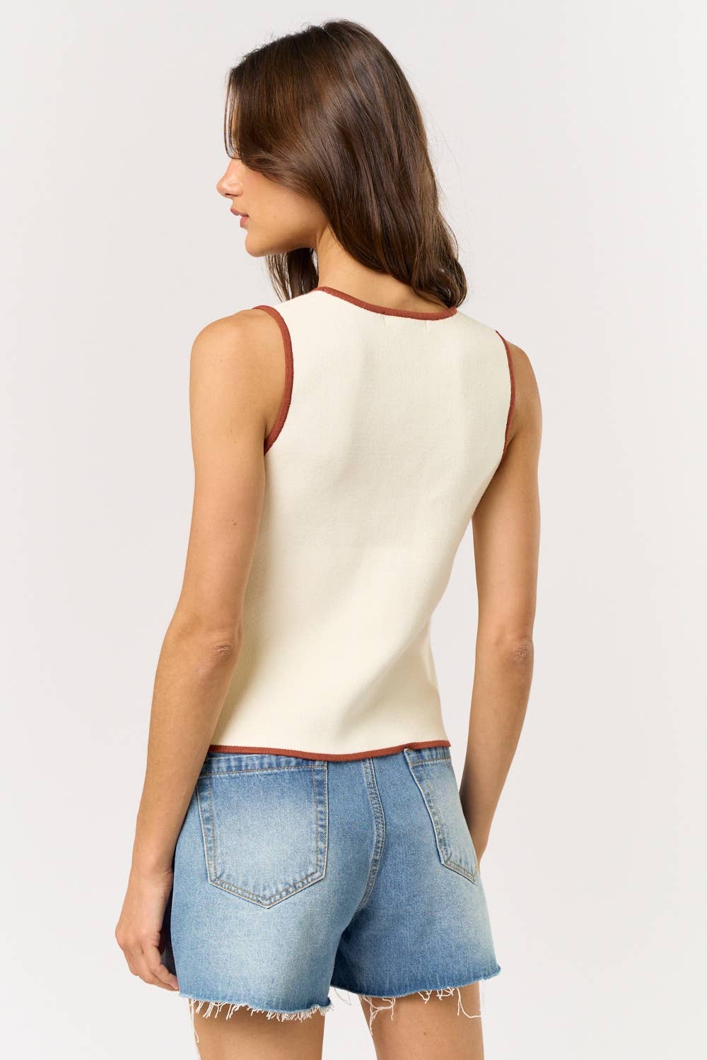 Contrast Sweater Vest