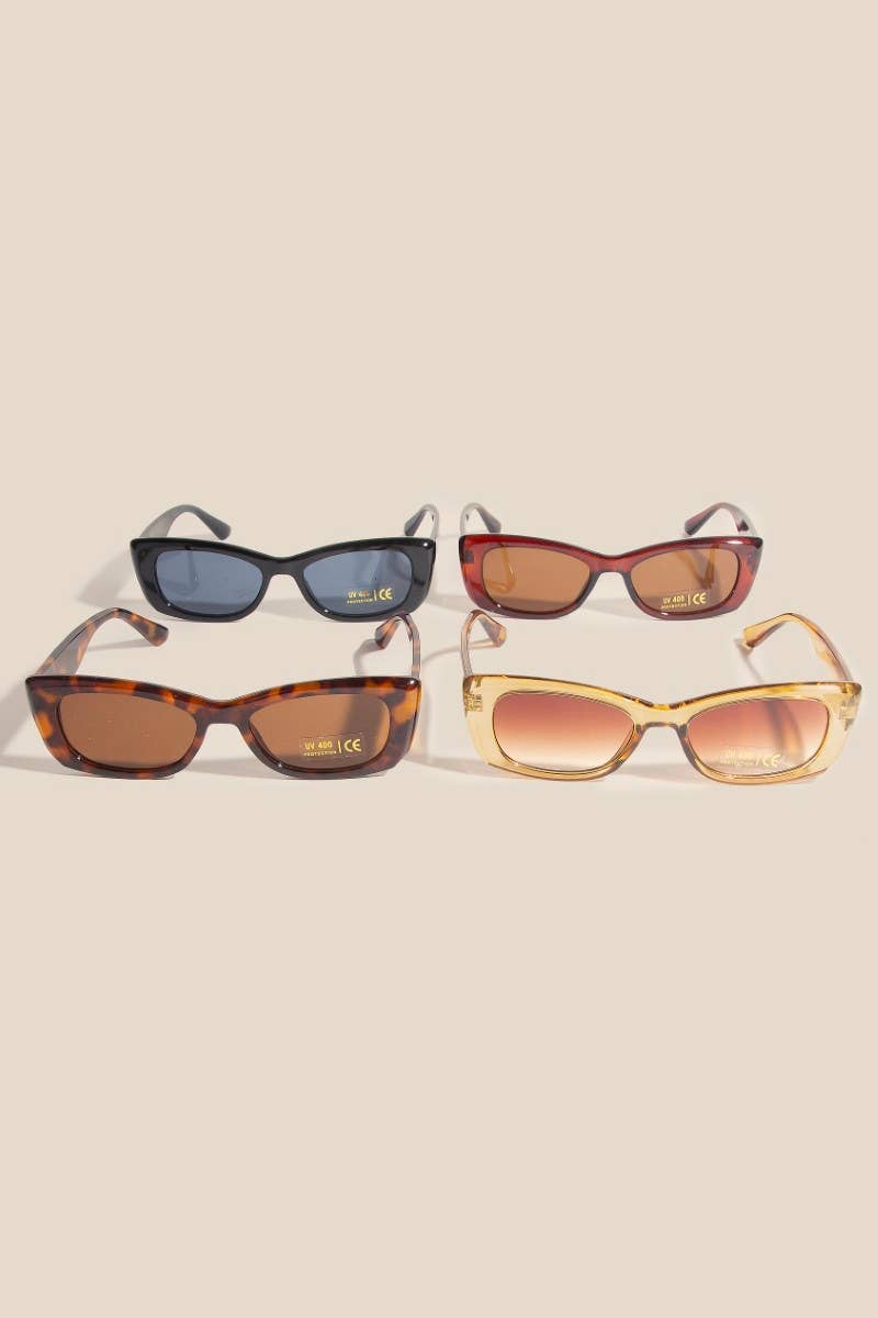 Cat Eye Rectangle Sunglasses - Assorted Colors