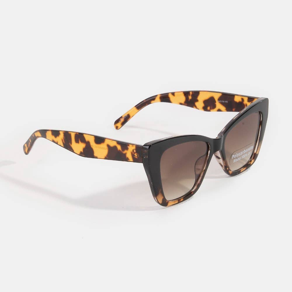 Oversized Cat Eye Tortoise Shell Frame Sunglasses - Assorted Colors
