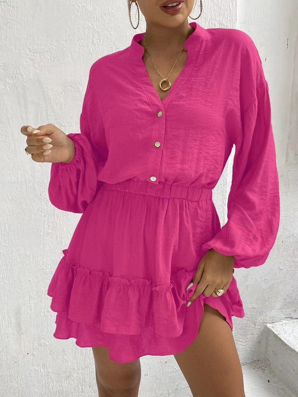 Long Sleeve Ruffle Dress