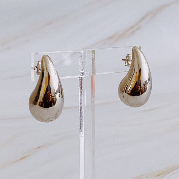 Statement Hollow Teardrop Stud Earrings