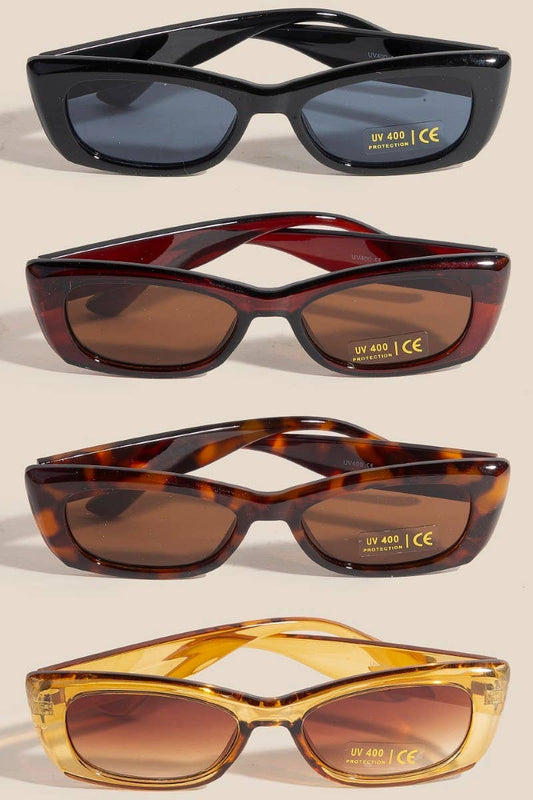 Cat Eye Rectangle Sunglasses - Assorted Colors