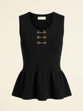Sleeveless Peplum Knit Top