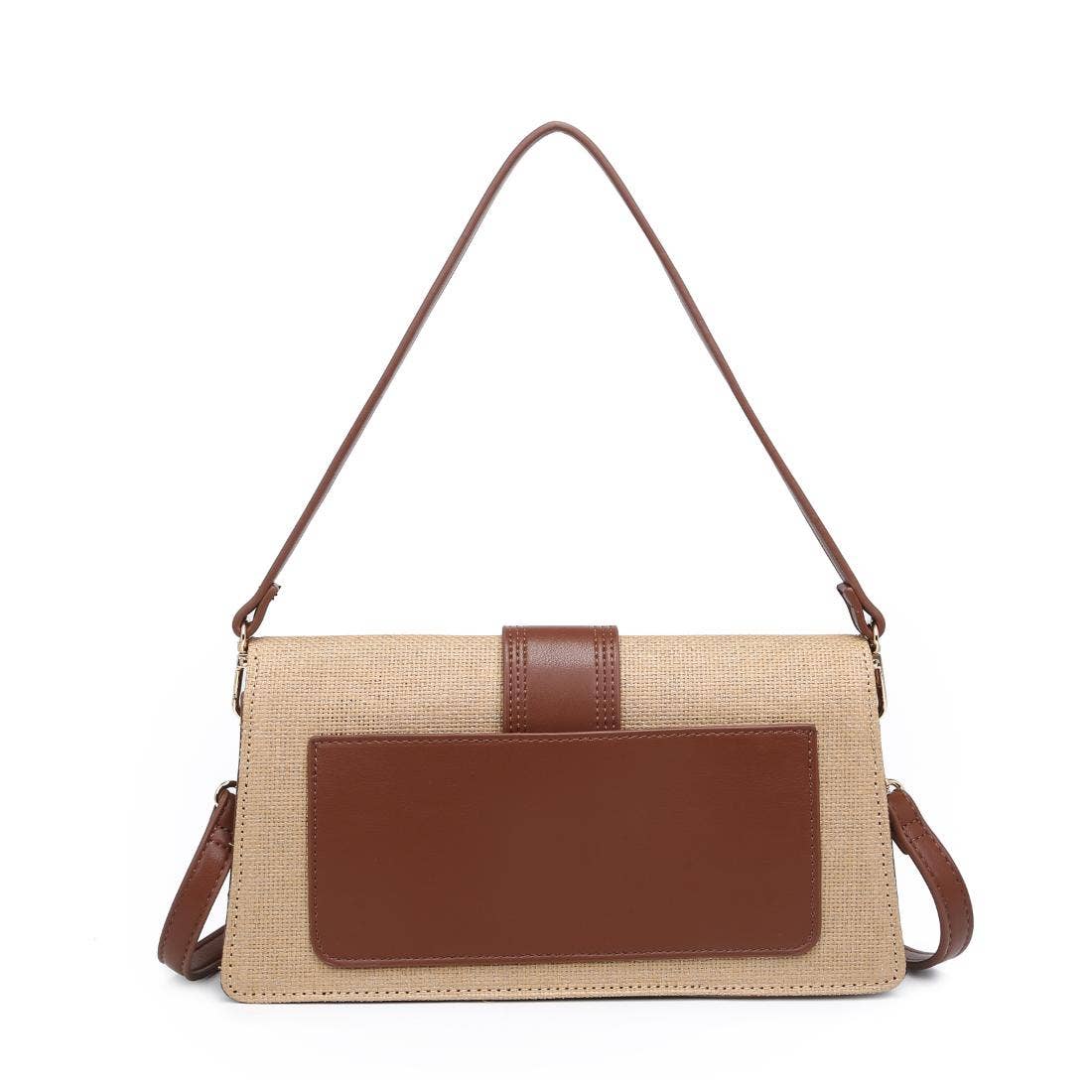 Violet Straw Crossbody - Natural Tan