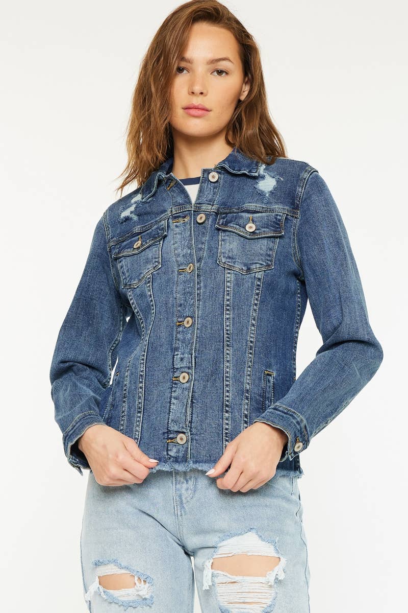Fray Hem Denim Jacket