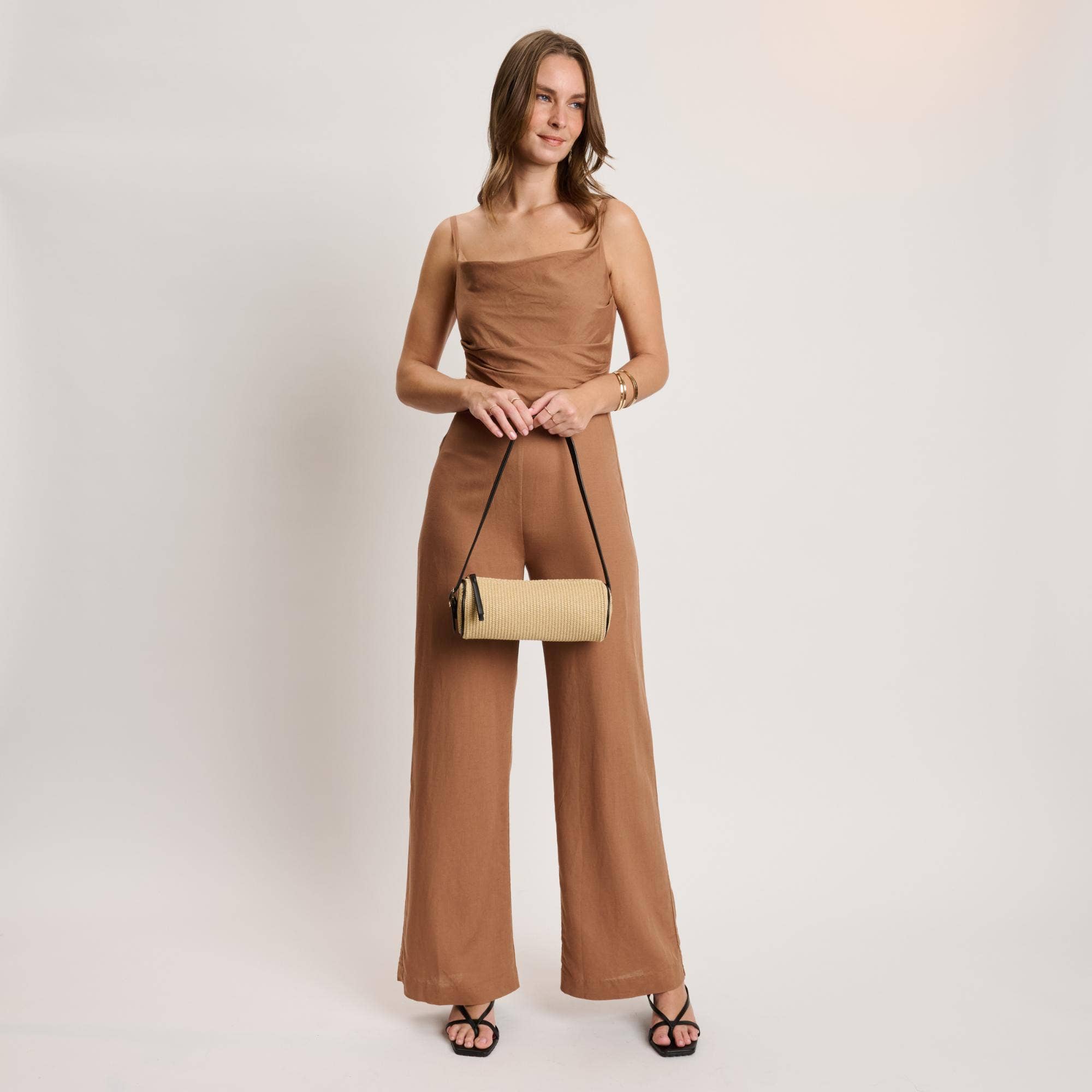Mila Straw Shoulder Bag - Natural