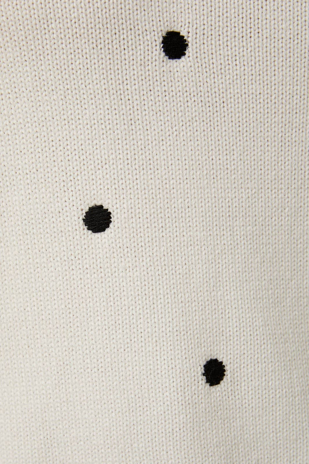 Puff Sleeve Polka Dot Sweater - White