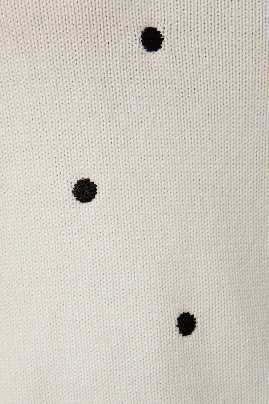 Puff Sleeve Polka Dot Sweater - White