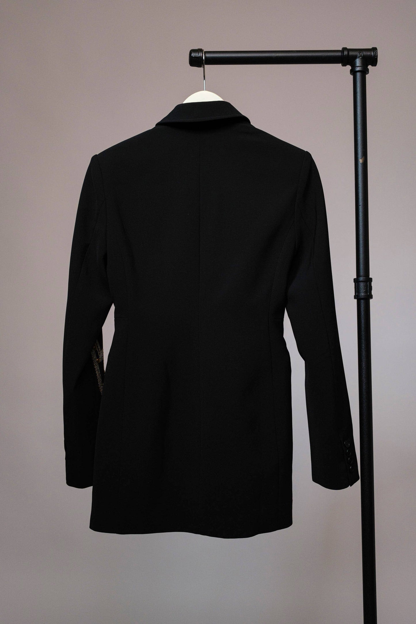 Embroidered Tunic Blazer - Black