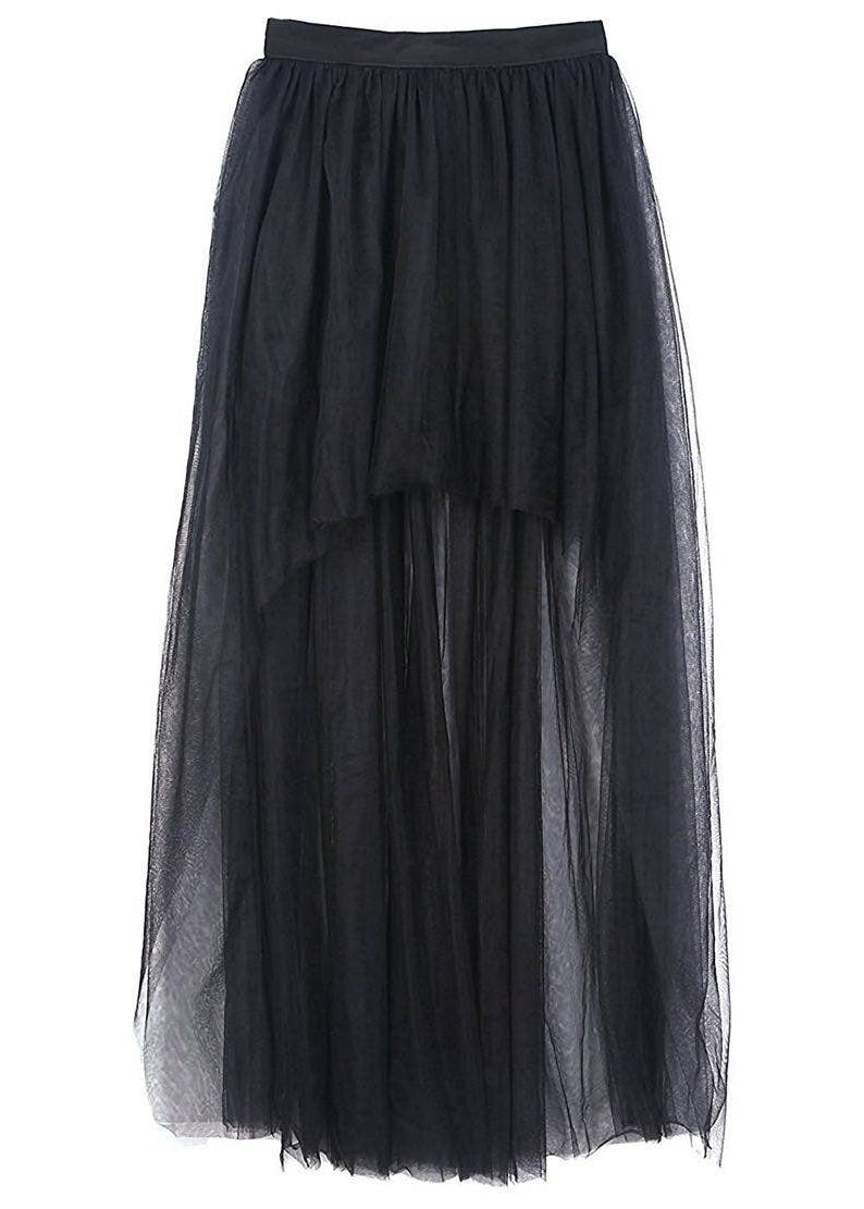 Mesh High Low Tutu Skirt - Black
