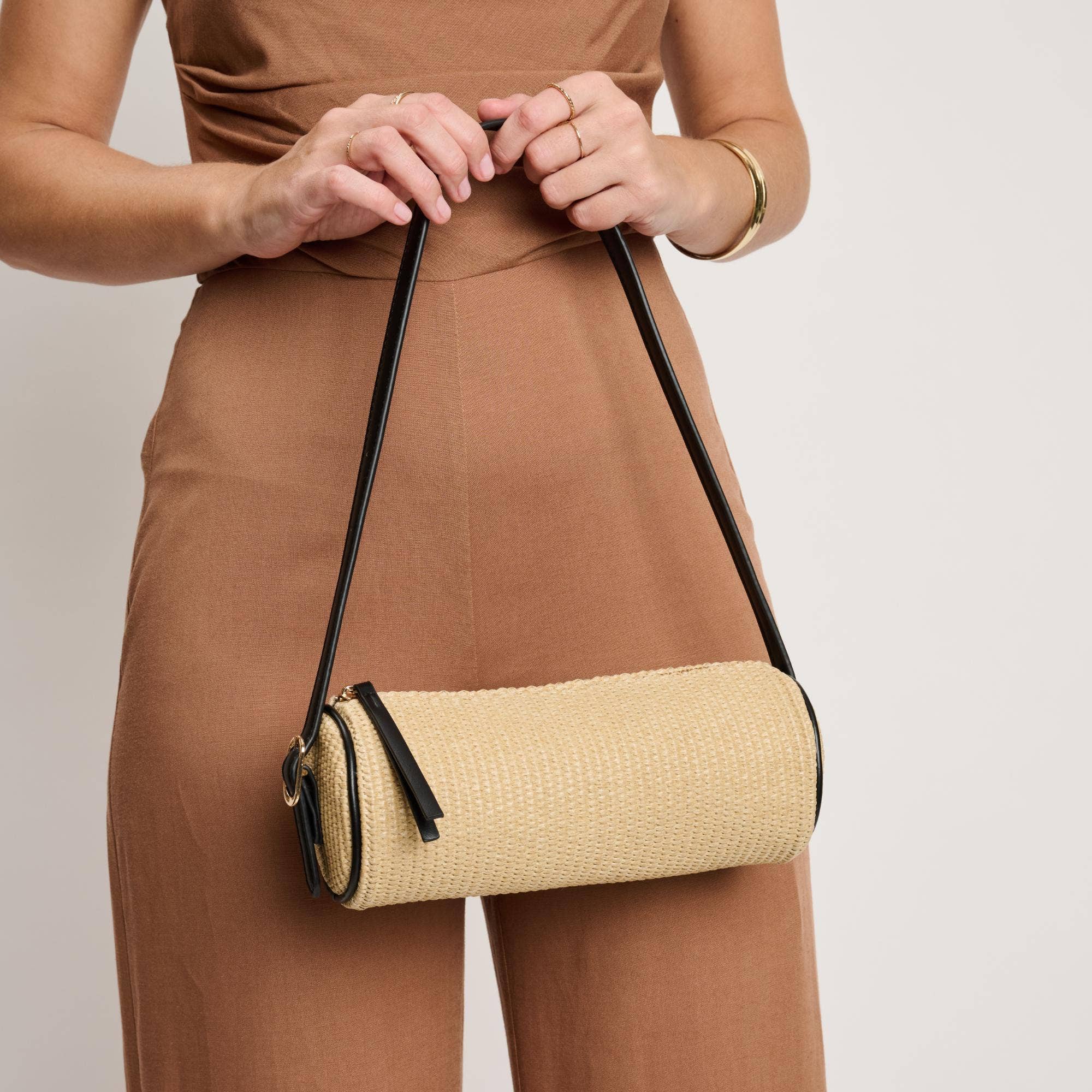 Mila Straw Shoulder Bag - Natural