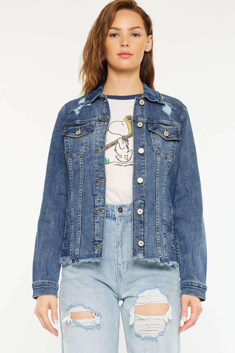 Fray Hem Denim Jacket