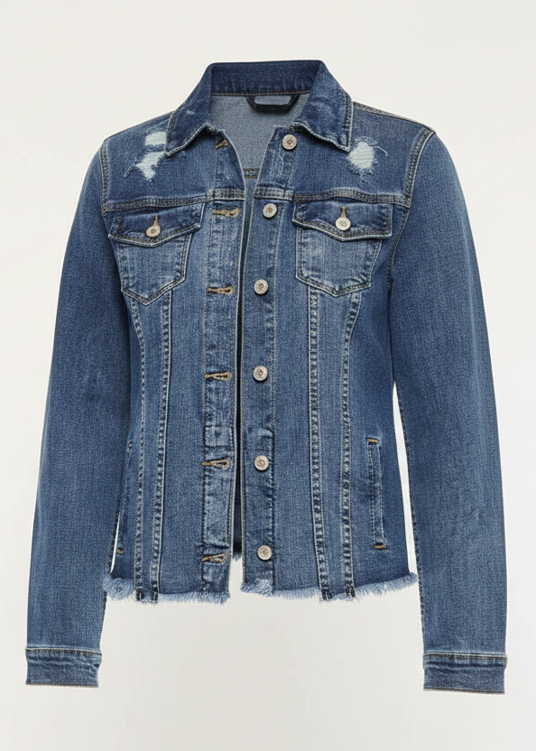 Fray Hem Denim Jacket