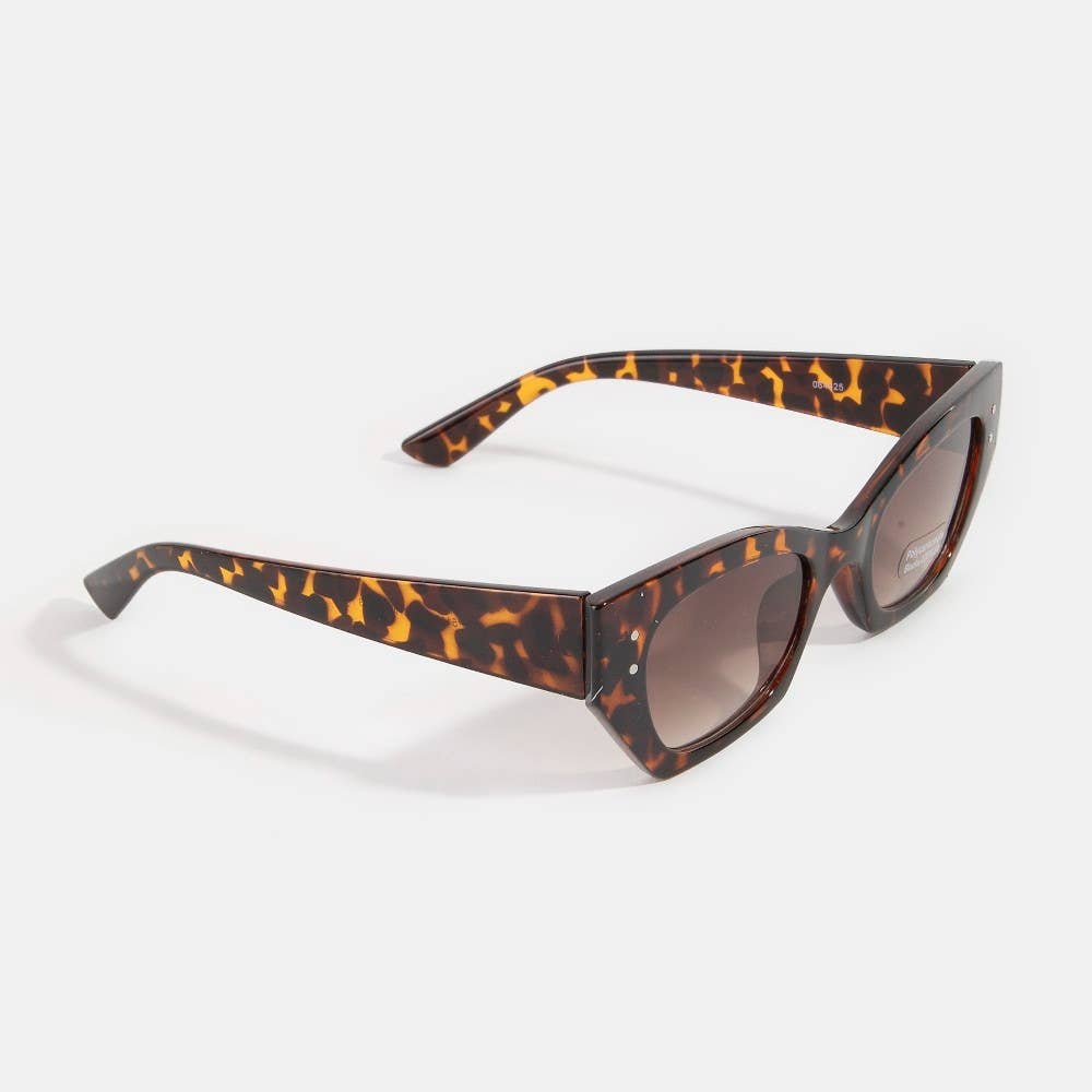 Angular Cat Eye Rivet Detail Sunglasses - Assorted Colors