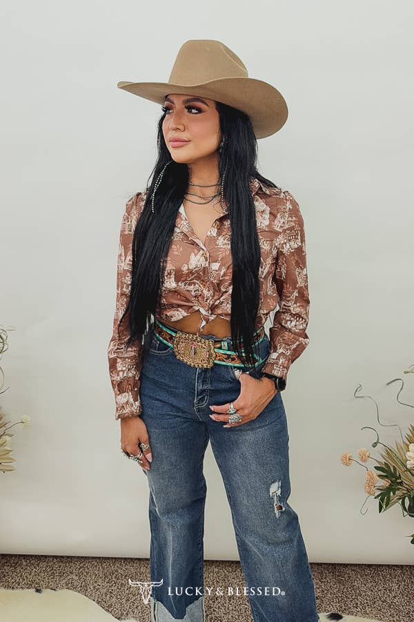 Dust Vintage Western Print Shirt