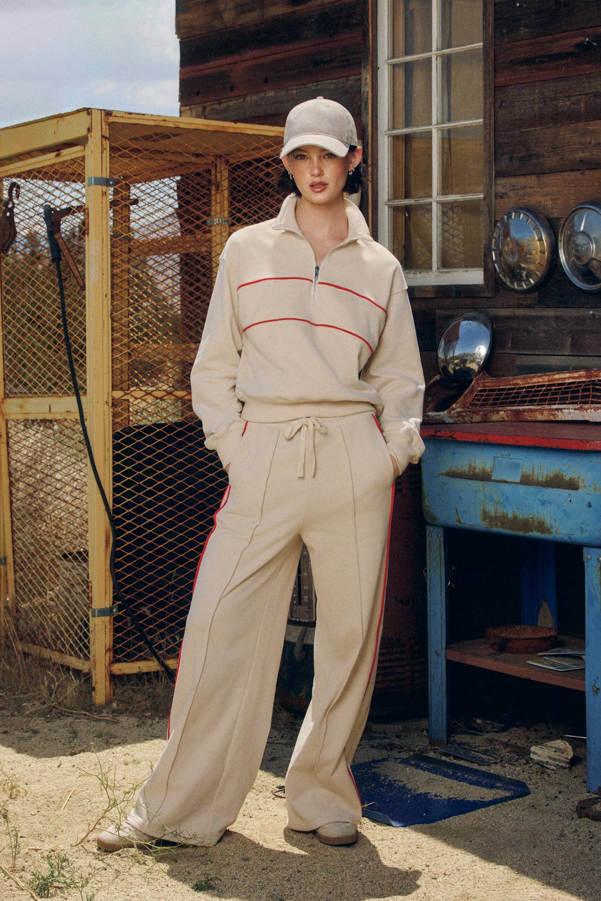 Track Stripe Wide Leg Sweatpants