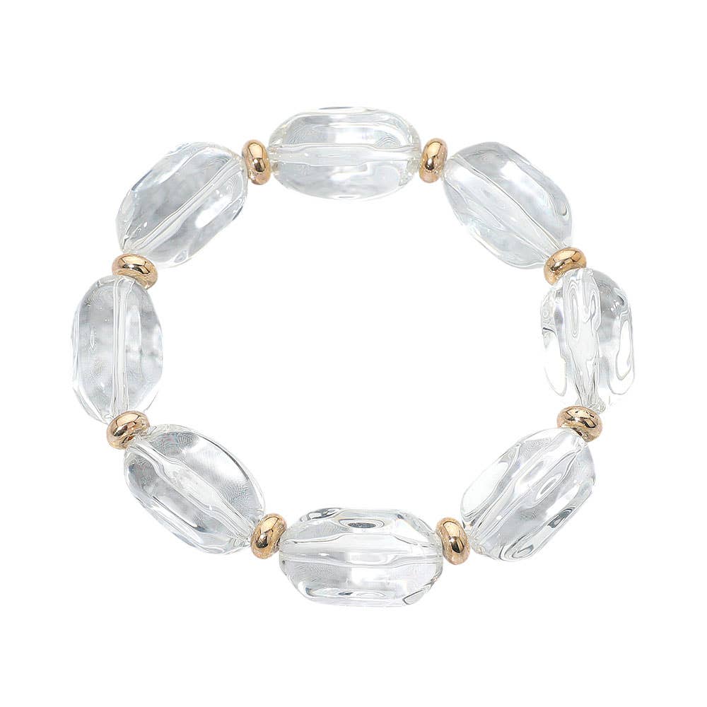 Pebble Beaded Bracelet - Clear