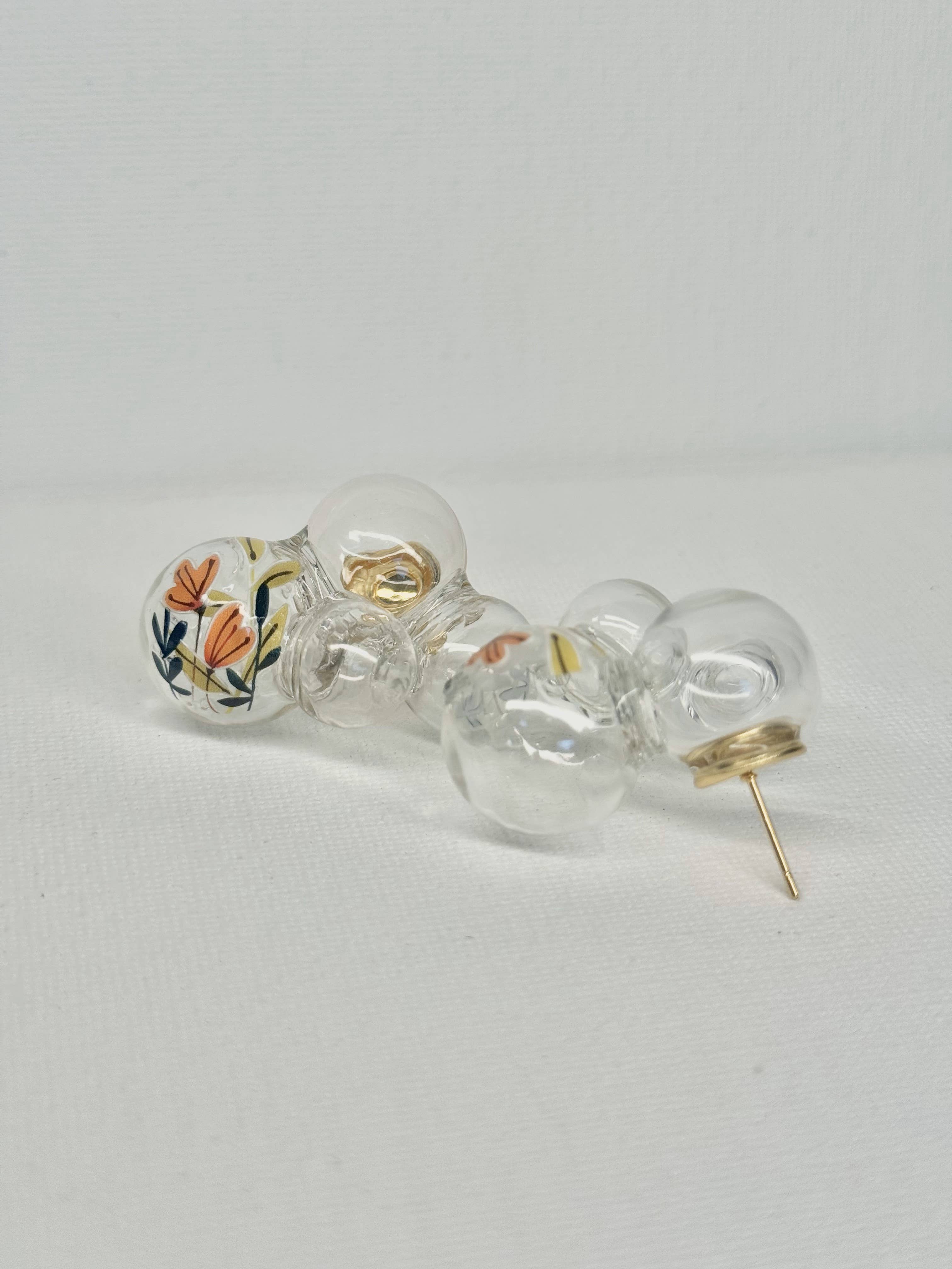 Blooming Bubbles Earrings - Orange Star Lilies