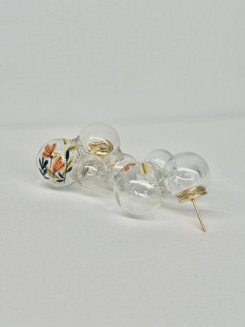 Blooming Bubbles Earrings - Orange Star Lilies