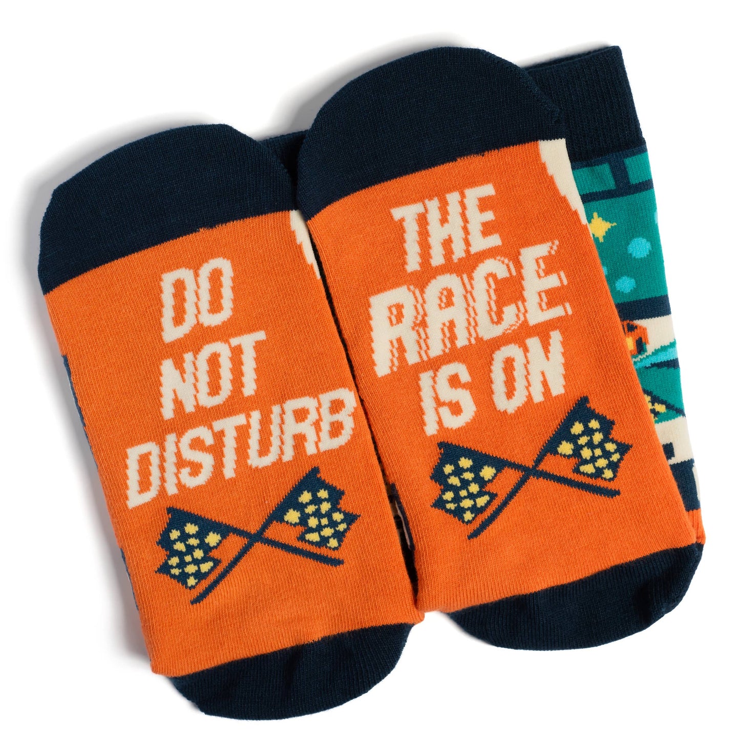 “Do Not Disturb, The Race Is On” Socks
