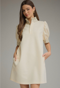 Polka Dot Trim Shift Dress