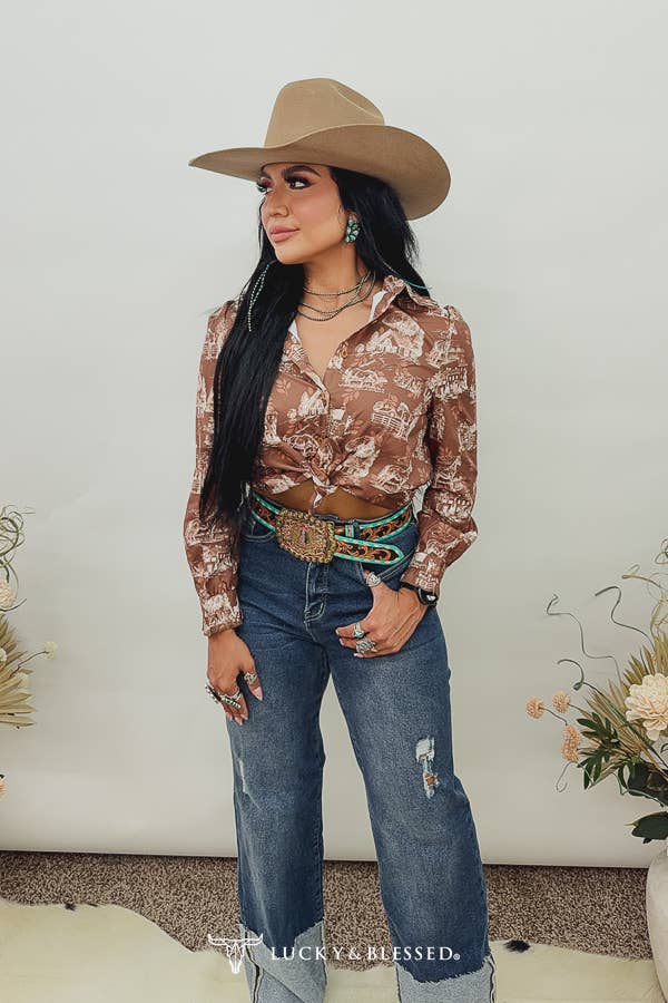 Dust Vintage Western Print Shirt