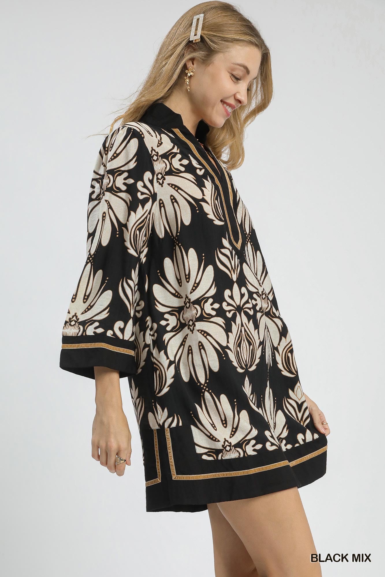Baroque Floral Tunic Top/Mini Dress