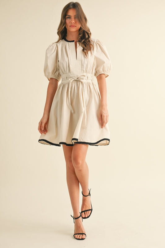 Cream Noir Mini Dress