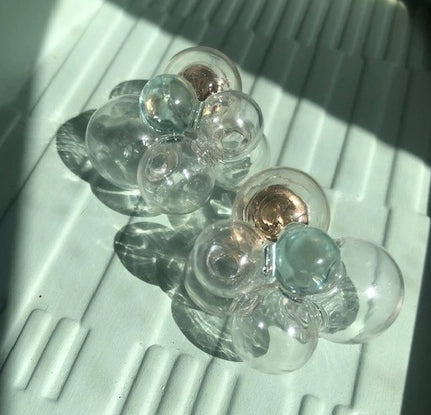 Blue Bubble Glass Earrings