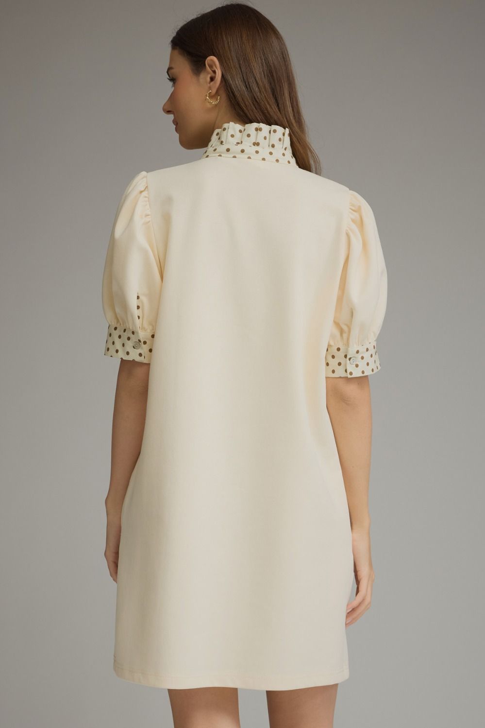 Polka Dot Trim Shift Dress