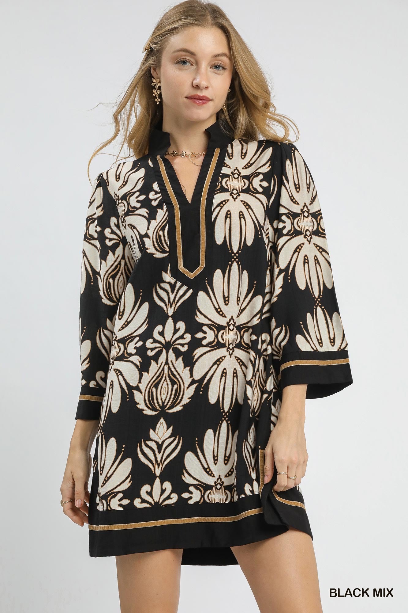 Baroque Floral Tunic Top/Mini Dress