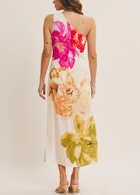Bloom One Shoulder Midi Dress