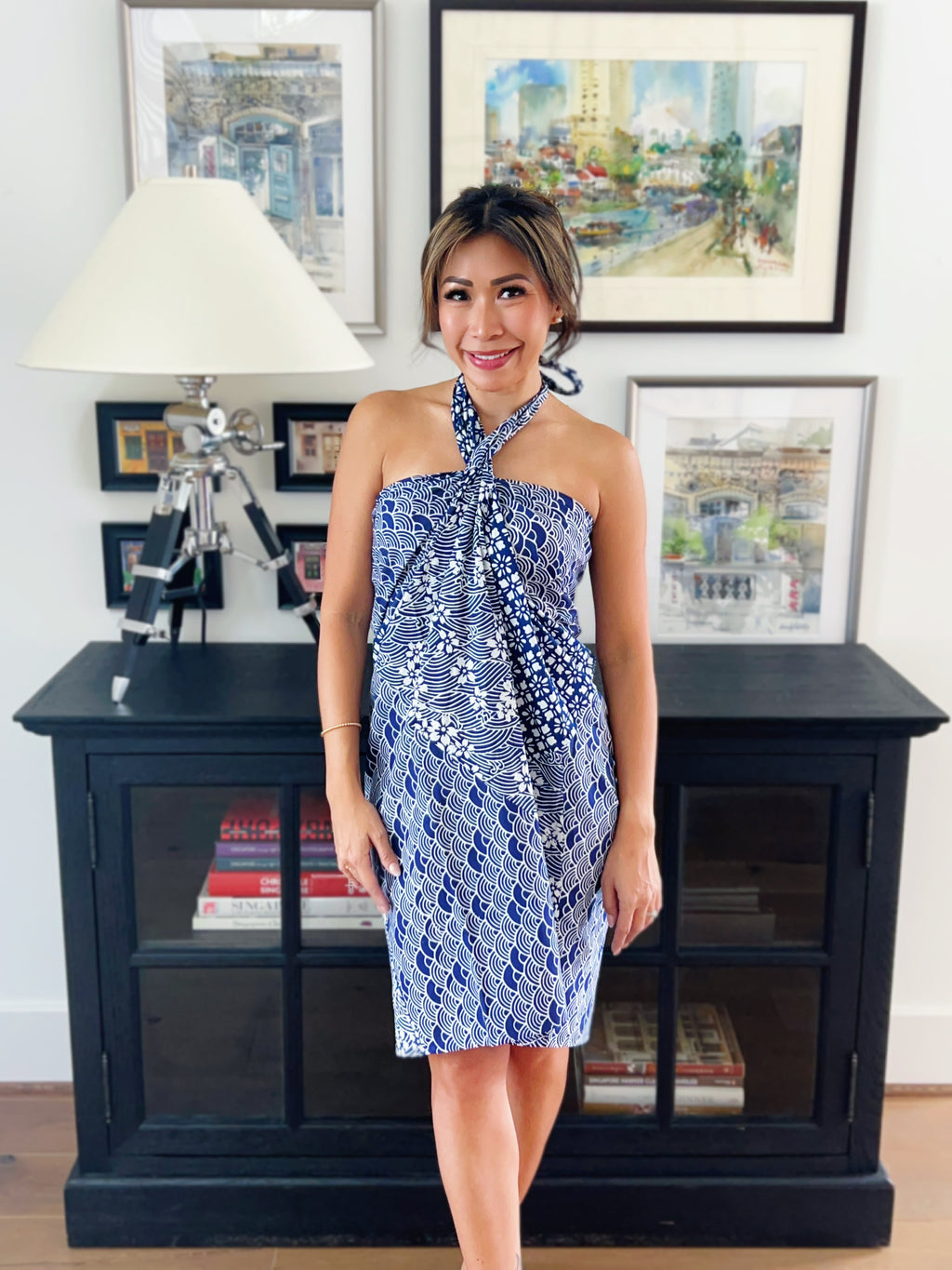 Kintsugi Navy Sarong Skirt 6-in-1