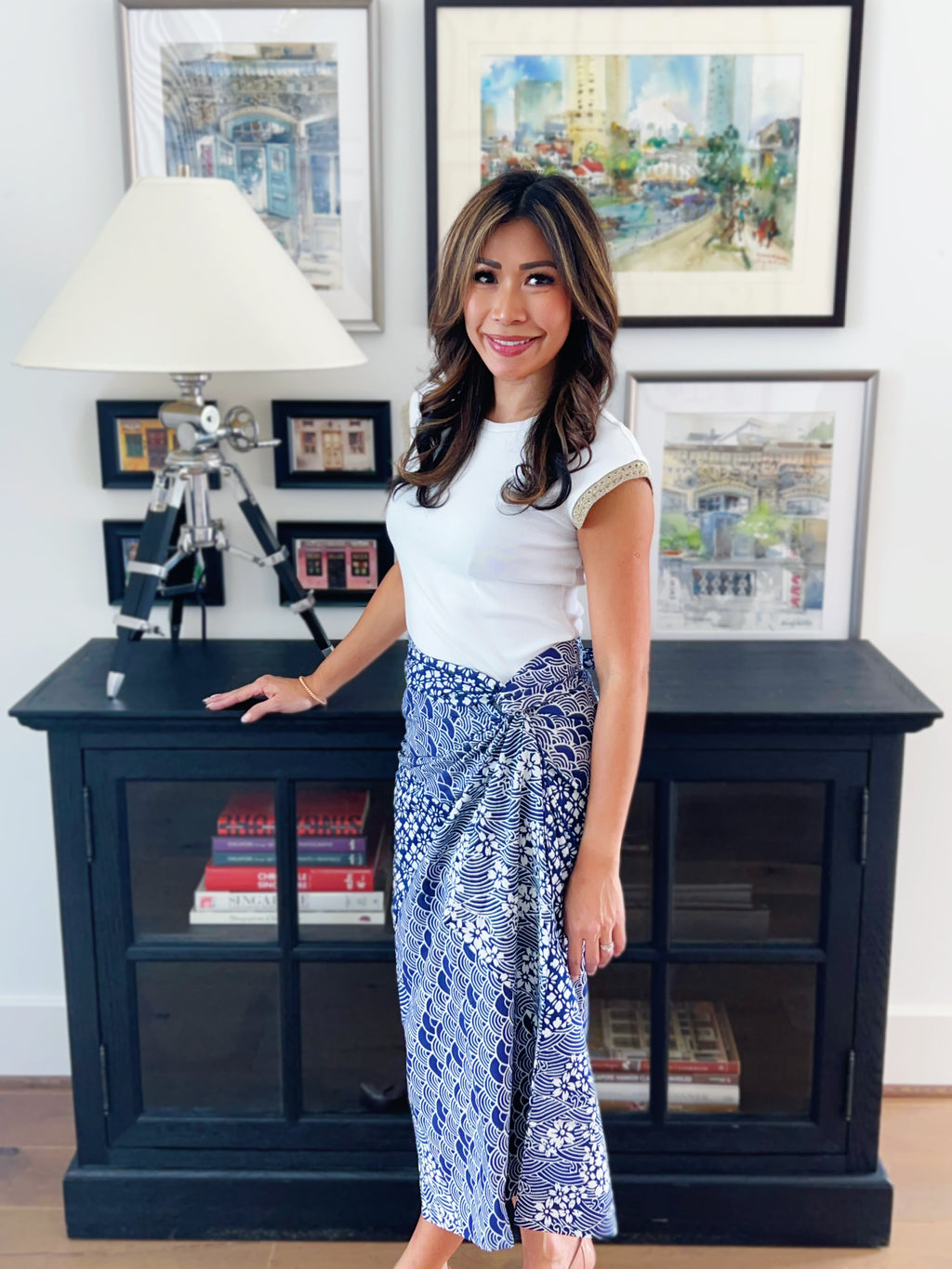 Kintsugi Navy Sarong Skirt 6-in-1