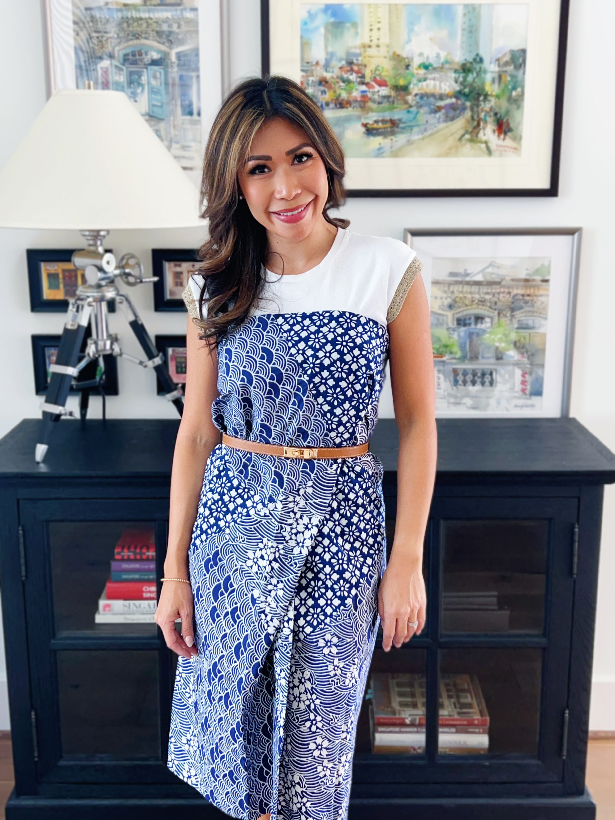 Kintsugi Navy Sarong Skirt 6-in-1