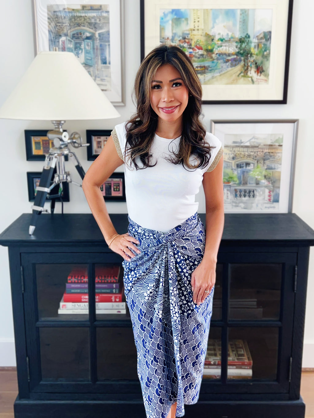 Kintsugi Navy Sarong Skirt 6-in-1