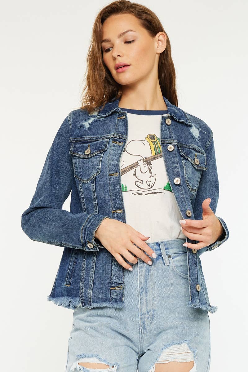 Fray Hem Denim Jacket