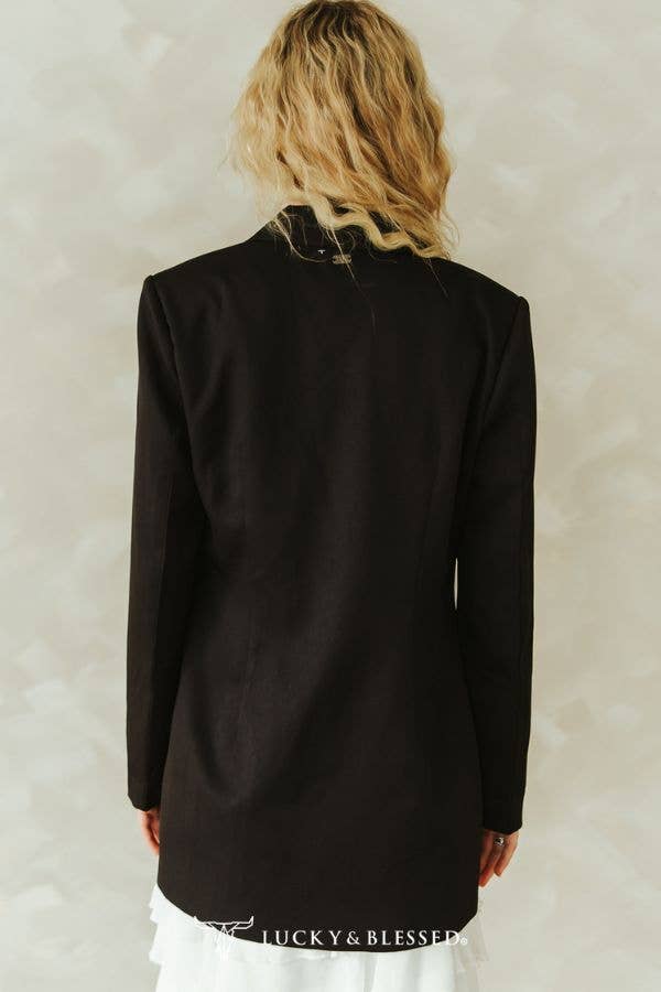 Horseshoe Printed Blazer - Black